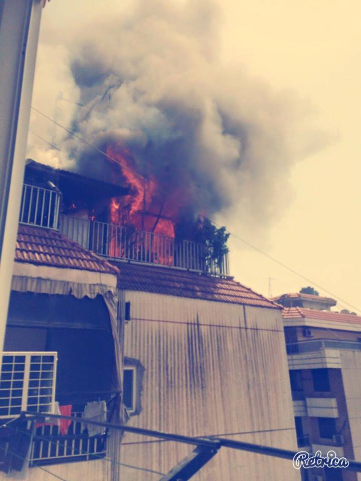 اندلاع حريق في ديوان ومضافة ابن بلدة الطيبة الحاج عادل ذياب